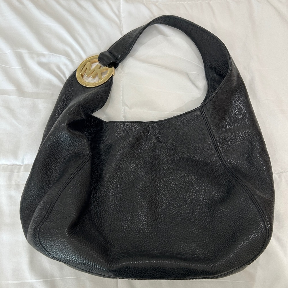 Michael Kors Black Leather Hobo Bag Y2K